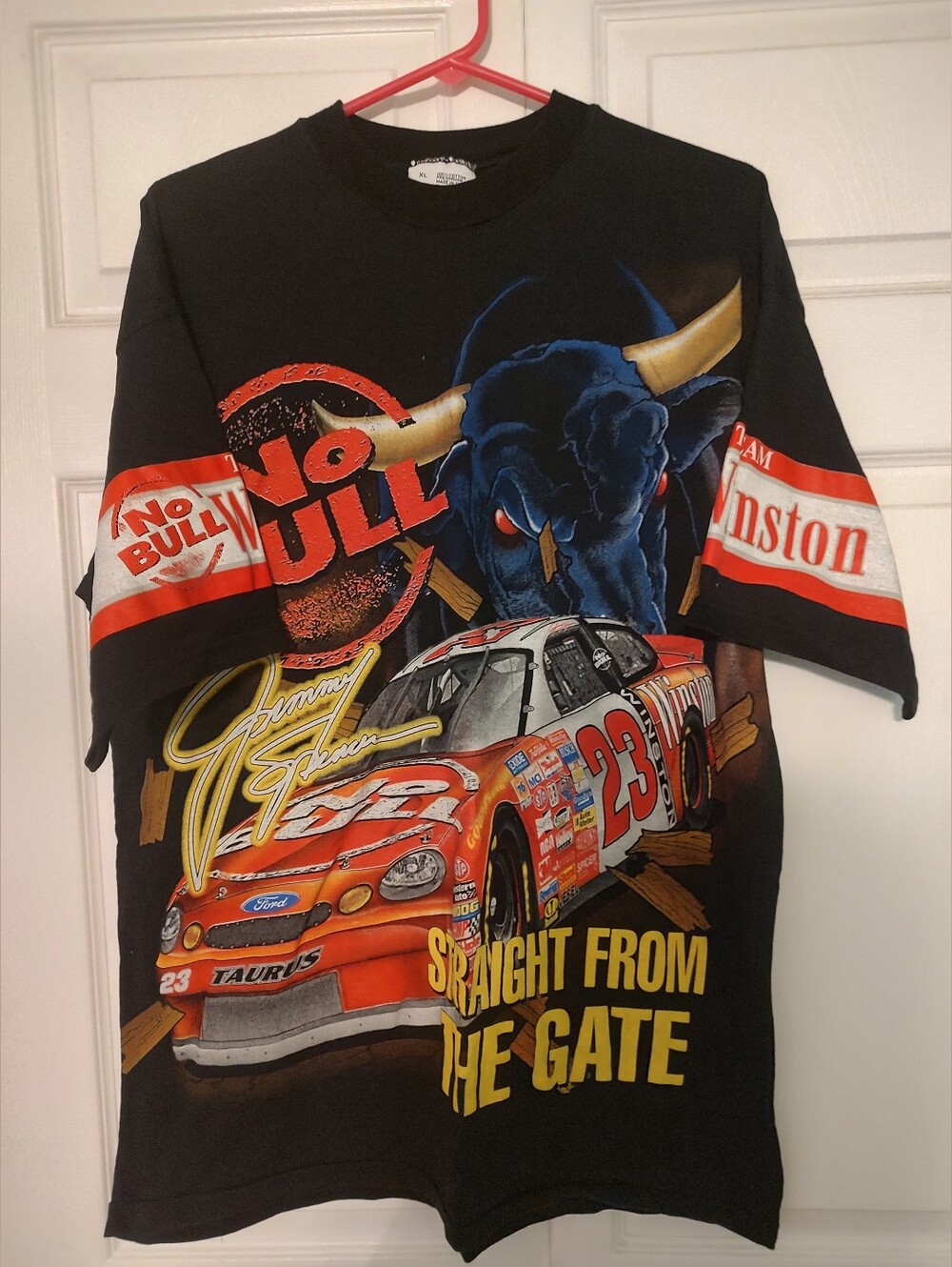 Jimmy Spencer Winston #23 Mens XL CHASE T-shirt Vintage NASCAR dated 1998